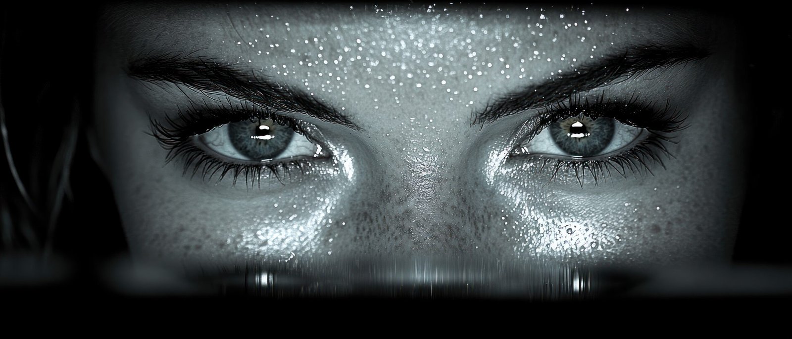 closeup-wet-eyes-with-droplets-glimmering-skin